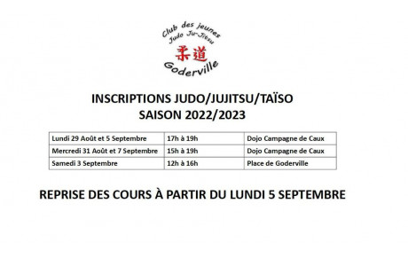 INSCRIPTIONS 2022-2023