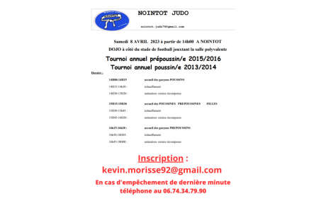 Tournoi Nointot Samedi 8 Avril 2023